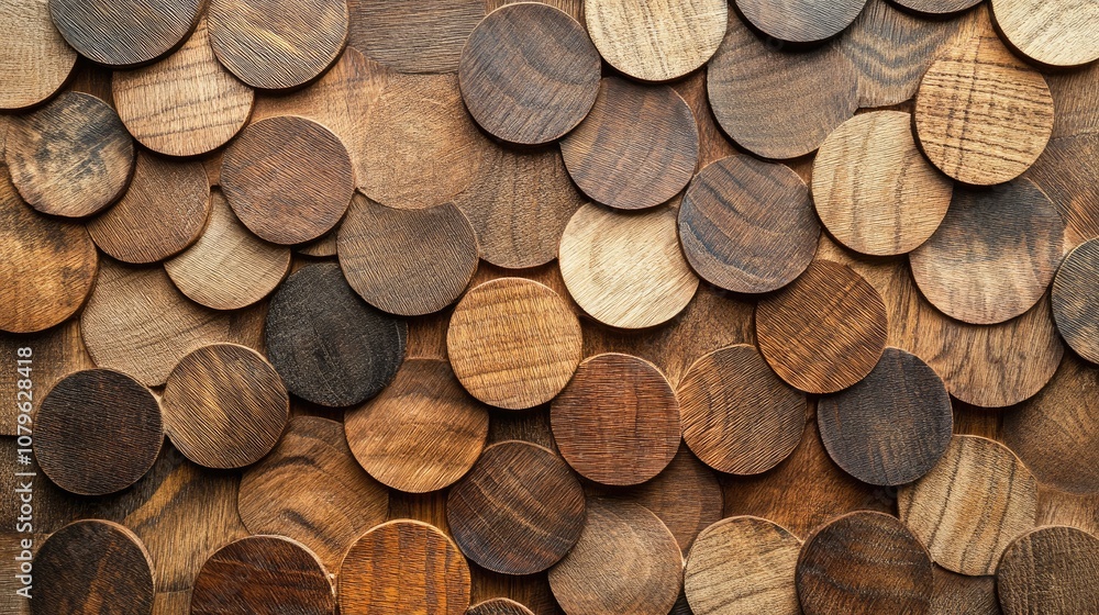 Aufkleber wooden tile background featuring a design of small circular patterns