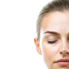 Fototapeta premium Serene Woman with Closed Eyes in Natural Light