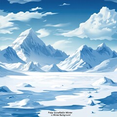 Nature's Canvas: The Polar Snowfield in a Winter Landscape 