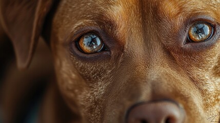 Close up of a dog s face featuring expressive and soulful eyes