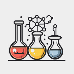 Colorful Laboratory Equipment with Scientific Instruments and Chemical Reactions Illustrating Concepts of Experimentation and Exploration in Chemistry