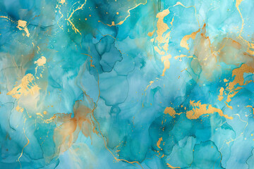 青と金の幻想的な流れ