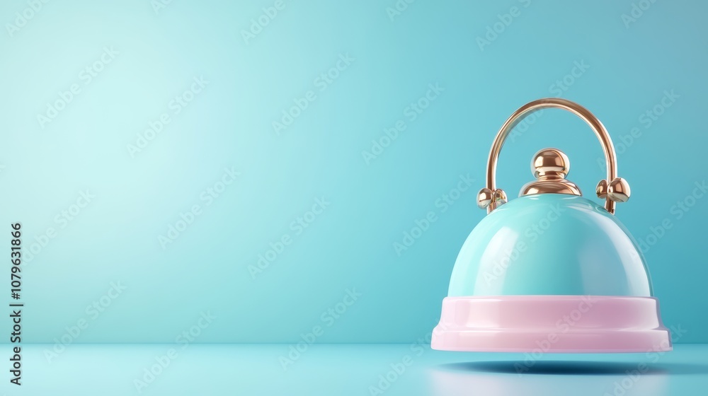 Poster stylish 3d notification bell on soft background