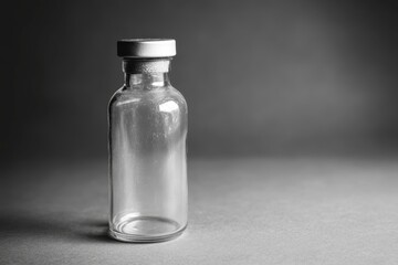 Clear Glass Bottle on Dark Background