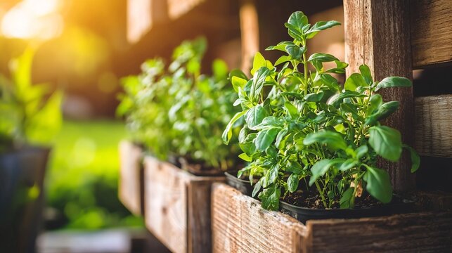 Lush and verdant indoor vertical farm with an abundance of freshly grown organic herbs representing a sustainable and eco friendly approach to local food production