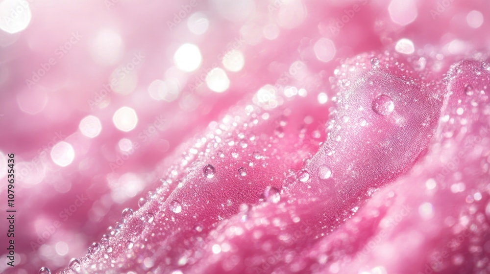 Aufkleber pink texture featuring shimmering threads and droplets evoking concepts of softness brilliance and e