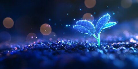 Scientifically accurate hologram of a seed sprouting, showing changes in cellular structure and growth in realtime