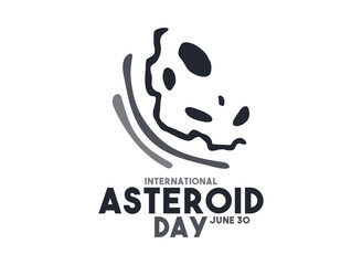 Obraz premium International Asteroid Day design vector. June 30. Hand drawn. Doodle.