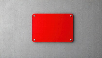 A bright red sign with a bold exclamation mark, mounted on a grey wall. The contrast between the vibrant red and the muted grey background emphasizes the importance of the warning.