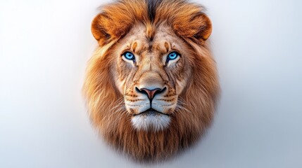 Fototapeta premium Majestic Lion Head Wild Animal Portrait Blue Eyes King of Jungle