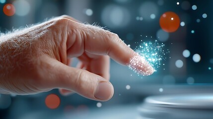 A hand conjures a dazzling display of ethereal sparks radiating a sense of wonder magic and boundless imagination  This captivating image evokes a feeling of the mystical and the transcendent