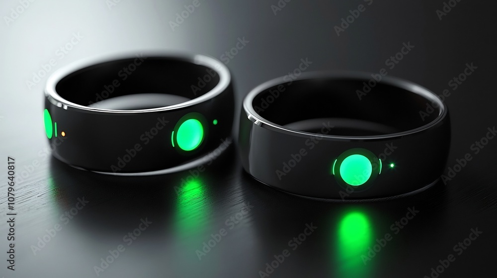 Poster wearable futuristic healthcare device tracking real time wellness metrics and data analytics for per