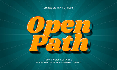 open path editable text effects with a kids and happy theme