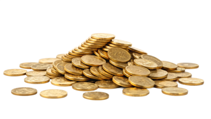 Golden coins piled high, symbolizing wealth and financial prosperity