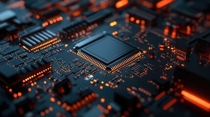 Close-Up of a Modern Circuit Board