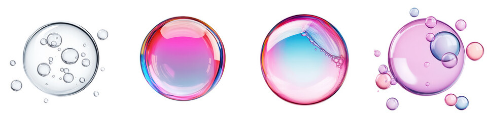 Mesmerizing iridescent bubbles floating and swirling in a surreal multicolored liquid backdrop creating a captivating dreamlike visual experience  The prismatic