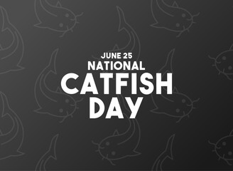 National Catfish Day. june 25. Gradient background. Poster, banner, card, background.