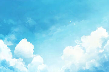 Dreamy Sky with White Clouds