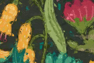 Oil paintings and various flowers, roses, peonies, cats, dogs, rabbits, chrysanthemums, butterflies, are beautiful