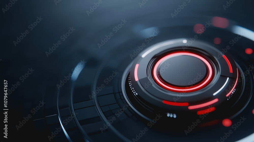 Aufkleber futuristic abstract background with circular shapes and neon lights ideal for technology and innovat