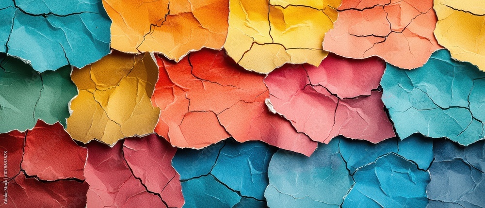 Poster crumpled scrap paper art abstract background high-resolution image multicolored environment close-up