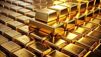 Obraz premium Gold bars representing economy and investment, gold, bars, finance, money, economy, investing, wealth, precious metal