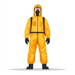 Hazmat Suit Illustration  Chemical Protection  Worker Safety  Flat Design  Isolated