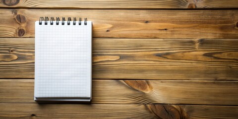Blank notepad on a wooden table, office, stationary, notebook, empty, blank, copyspace, workspace, writing, memorandum