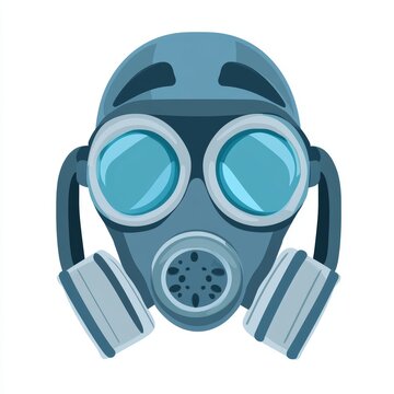 blue gas mask front view clip art preview
