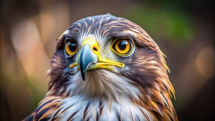 Obraz premium Adorable portrait of a small eagle with big eyes and beautiful plumage, eagle, small, adorable, portrait, eyes, plumage, bird