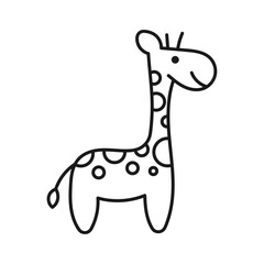 Cute giraffe line icon. Great for coloring books.