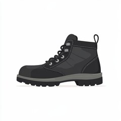 Black Safety Shoe Clipart Illustration   Industrial Footwear Icon