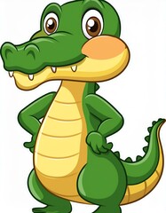 Naklejka premium crocodile cartoon posing