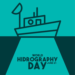 World Hidrography Day design vector. June 21. Flat design vector. Poster, banner, card, background.