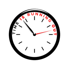 Running out of time clock icon vector isolated on white 