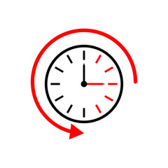 Time is running out clock icon concept vector isolated 