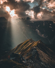 Sonnenuntergang in den Bergen in Österreich im Nationalpark Hohe Tauern