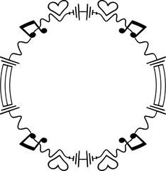 Musical notes rame trendy style