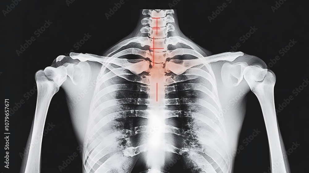 Poster detailed full body x ray scan showing the complete skeletal structure internal organs and anatomical