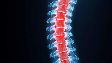 Detailed of the Human Spine Anatomy and Structural Components Including Vertebrae Nerves and Muscles for Medical Educational or Healthcare Purposes