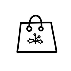 christmas shopping bag outline 