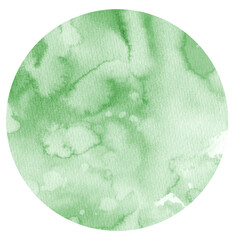 Green Watercolor hand painted circles texture. Watercolour circle elements for design.