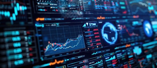 Obraz premium Stock Market Data Display on a Computer Screen