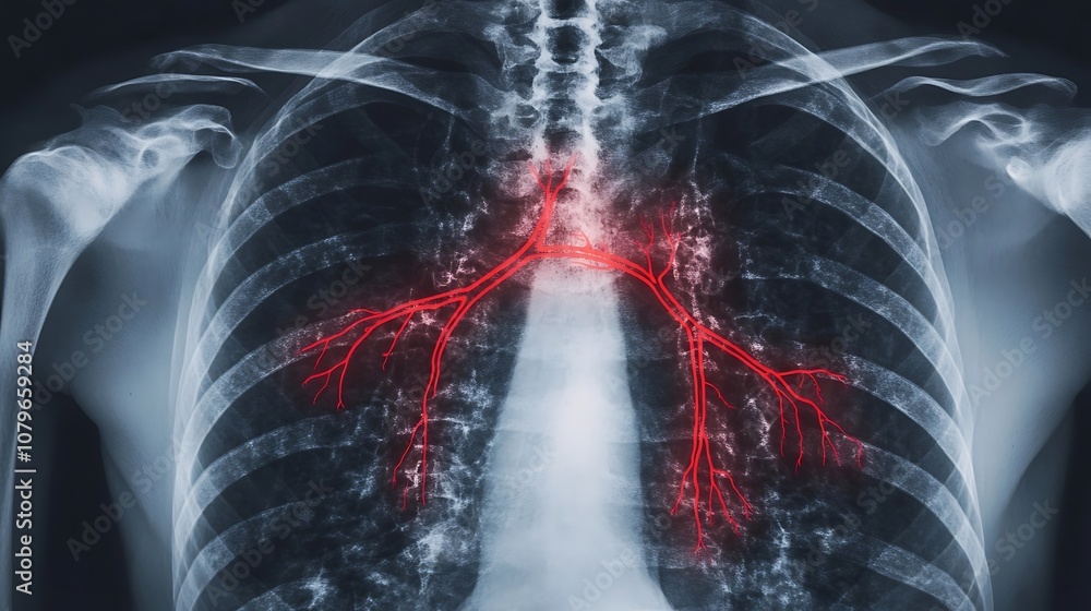 Poster detailed x ray image showing the internal anatomy of the lungs and heart revealing the complex struc