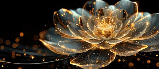 Golden Flower with Glimmering Petals