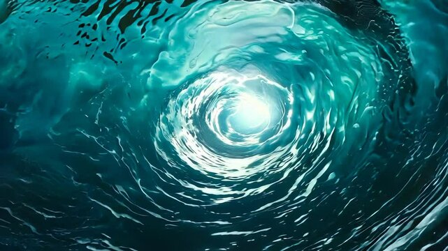 Inside a swirling water vortex tunnel