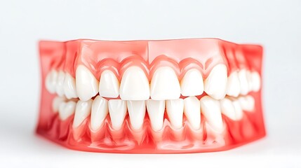 Obraz premium Close up view of a detailed human teeth dentures model showing dental healthcare and orthodontics equipment such as dental tools dental instruments dental x ray imaging and dental office decor