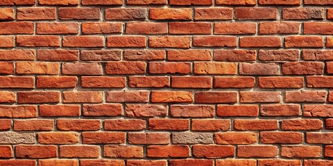 Fototapeta premium Textured brick wall with a red and orange hue, offering a vintage and rustic background for design projects.