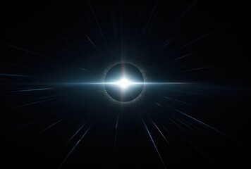 Bright Light Emitting From a Circle in a Dark, Abstract Space