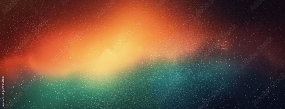 Poster colorful grainy gradient background in green orange blue with textured noise effect abstract design 